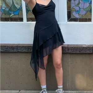 Elegant Black Asymmetrical Dress from urban outfitters